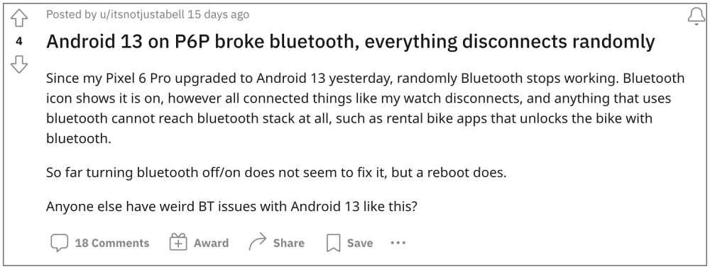 Pixel 6 Pro Bluetooth not working in Android 13