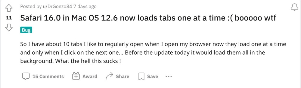 Safari 16 cannot load multiple tabs