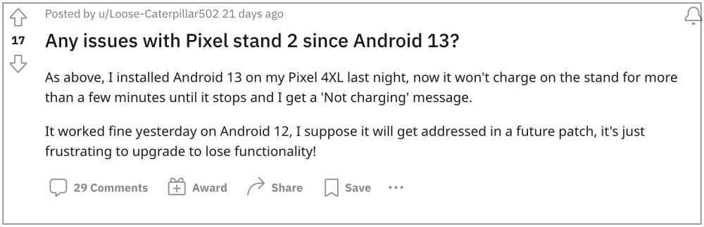 Wireless Charging not working in Pixel Android 13