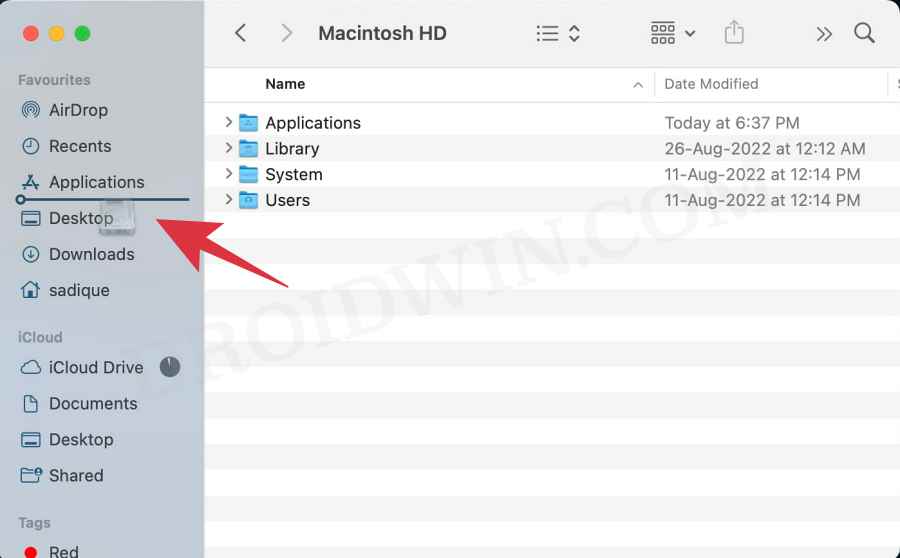access System Configuration folder on Mac
