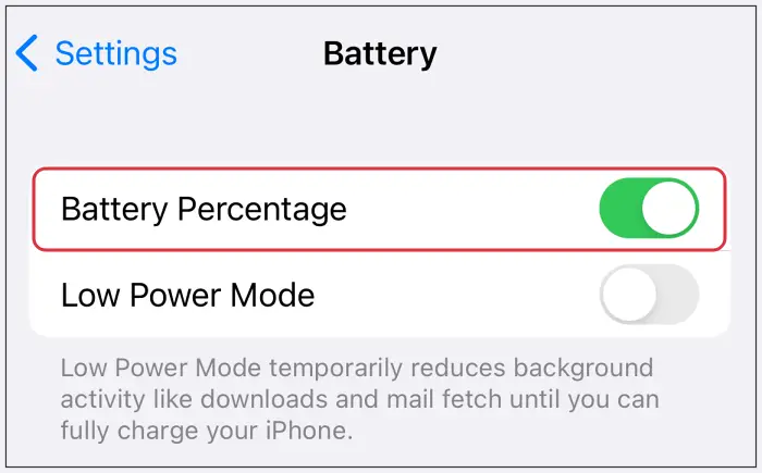 Battery Percentage missing iOS 16