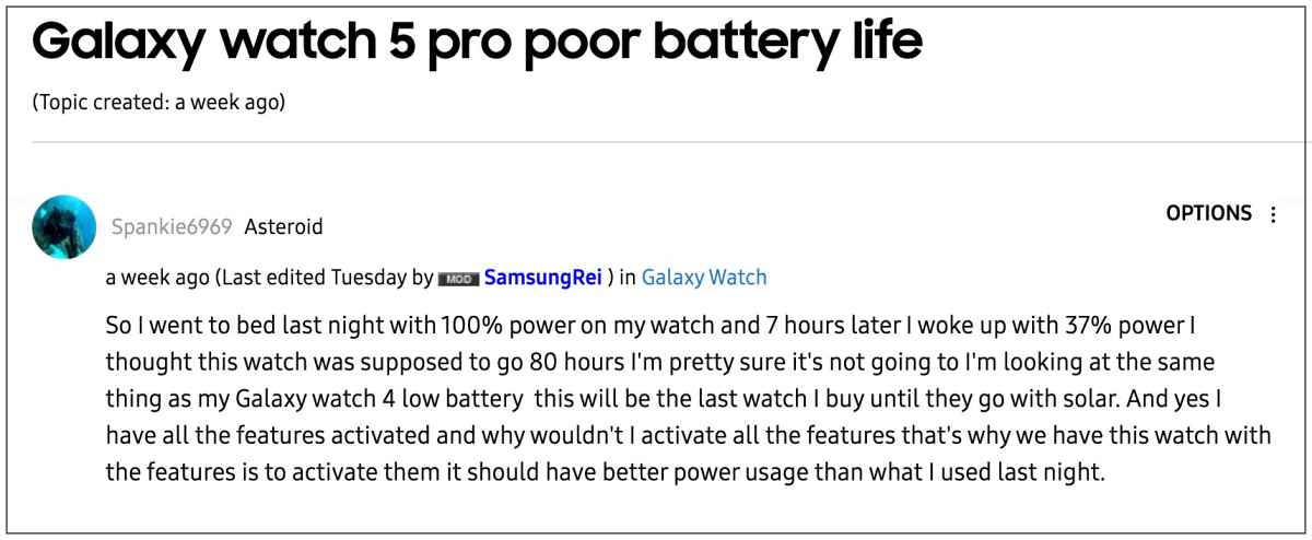 Galaxy Watch 5 Pro Battery Drain