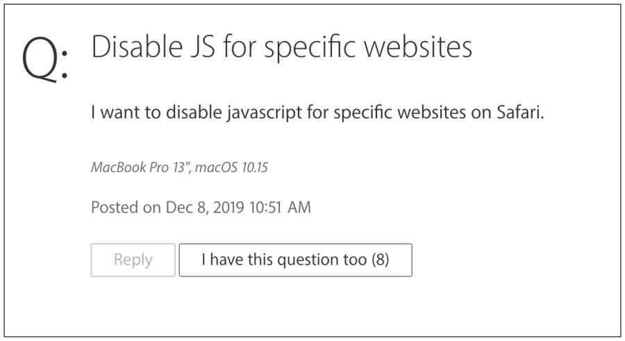 Disable JavaScript for a Specific Website in Safari