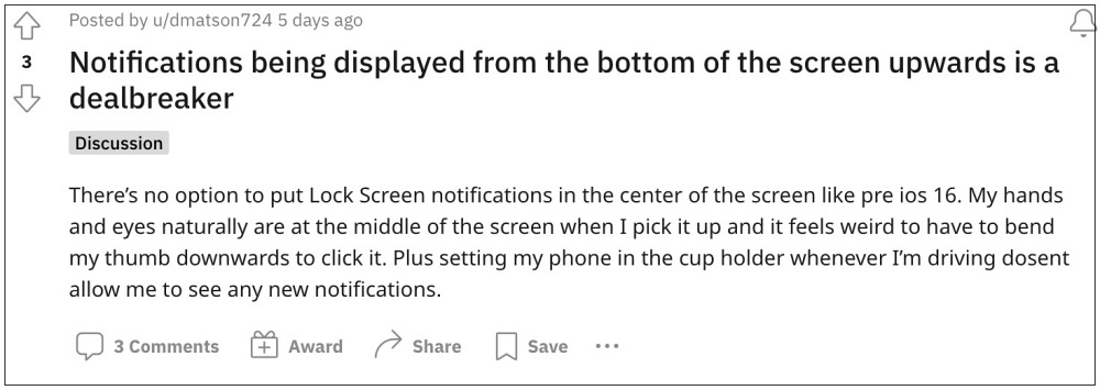 move iOS 16 Lock Screen notifications to the top