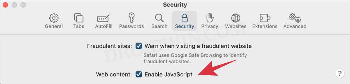 Disable JavaScript in Safari  Also for Specific Website  - 56