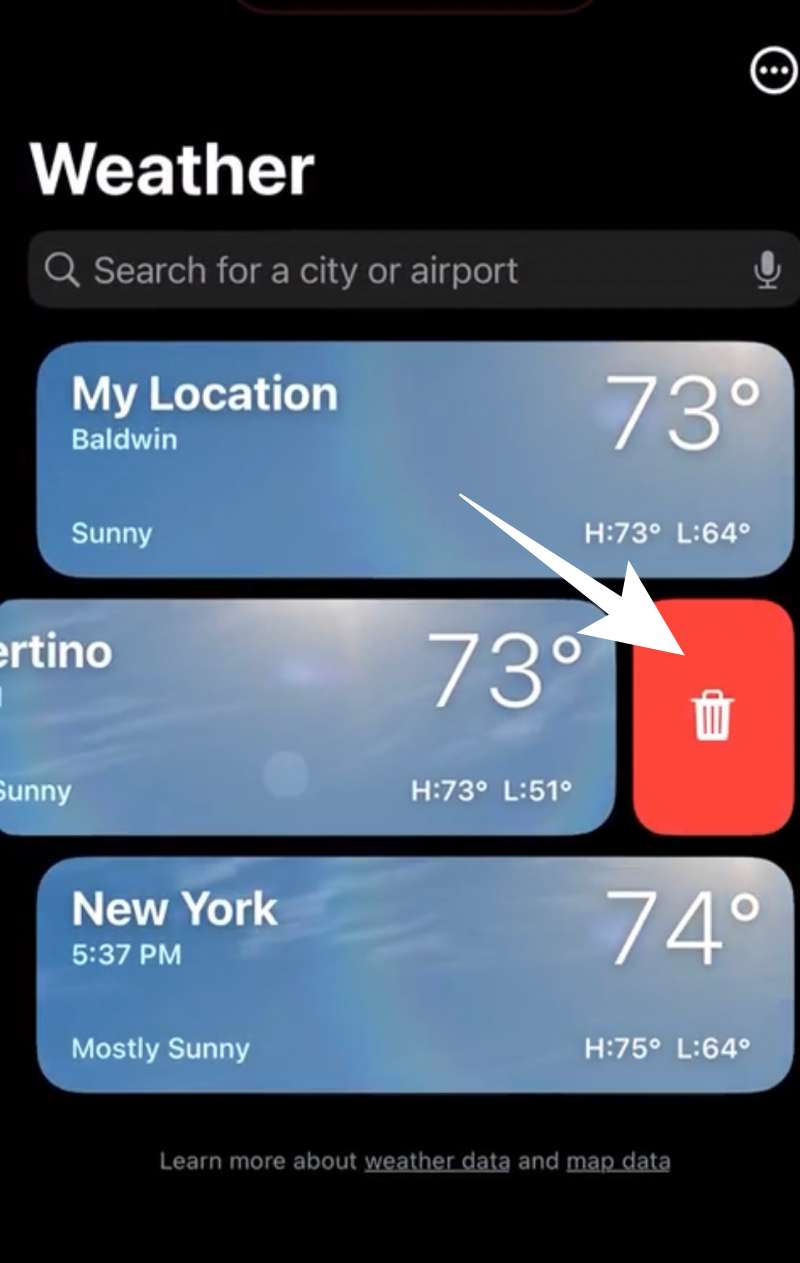 Weather App crashes on removing location iOS 16