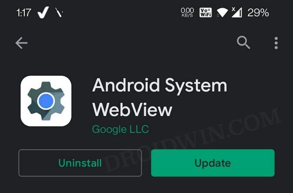 Cannot Update Android System Webview on Pixel 7 Pro