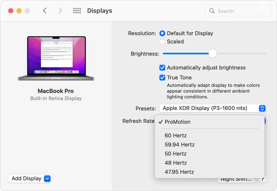 Fix Refresh Rate for External Display in Mac