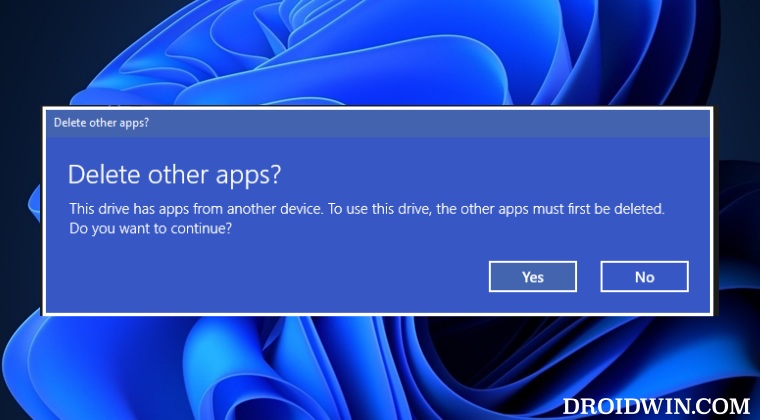 This drive has apps from another device error in Windows 11  Fixed  - 23