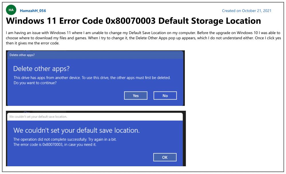 This drive has apps from another device error in Windows 11