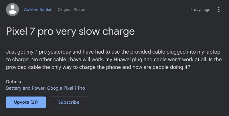 Pixel 7 Pro Charging Slowly