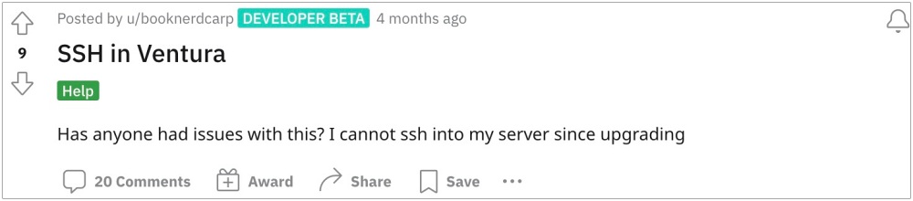 SSH not working in macOS Ventura