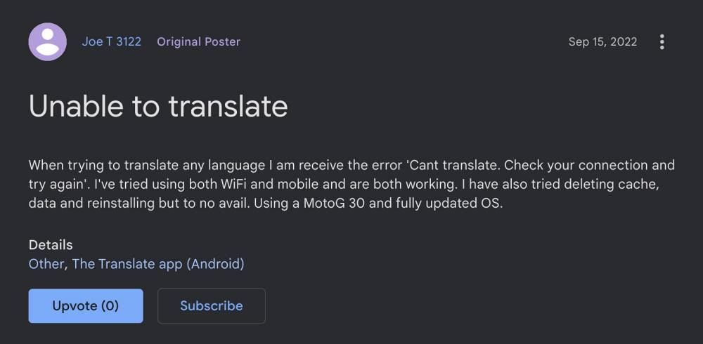 Google Translate Check your connection and try again error  Fixed  - 14