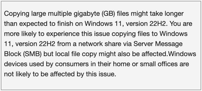 Slow SMB File Transfer in Windows 11 22H2