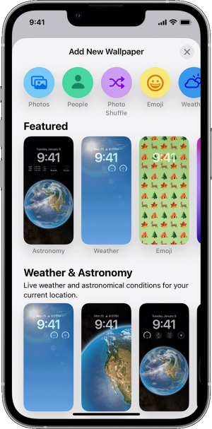 iOS 16.1 Lock Screen Wallpaper Black