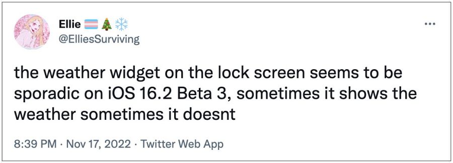 iOS 16.1.1 Lock Screen Weather Widget not working