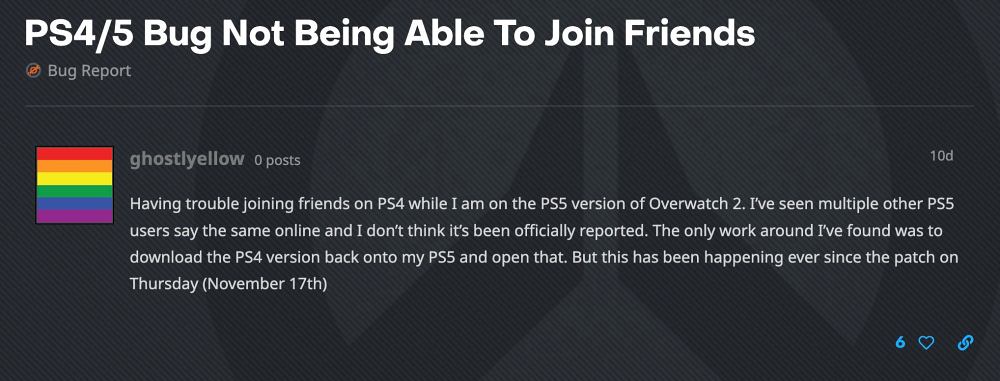 Overwatch 2 Join Group not working PS5