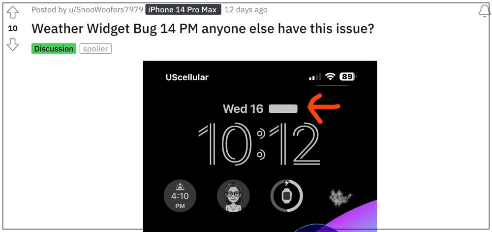 iOS 16.1.1 Lock Screen Weather Widget not working
