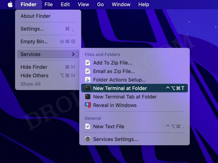 Launch Terminal in Current Folder on Mac