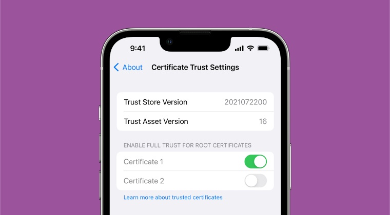 iOS 16 Certificate not trusted