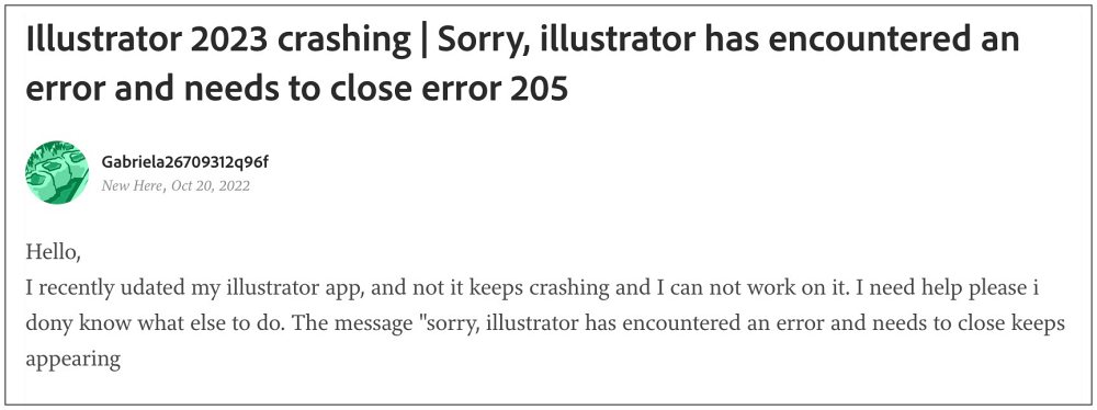 Adobe Illustrator crashing