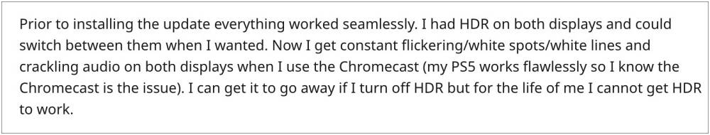 Chromecast with Google TV HDR not working