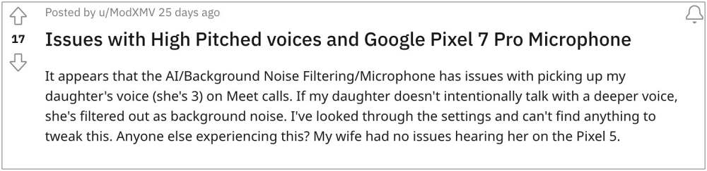 Pixel 7 Pro Background Noise Filtering Microphone