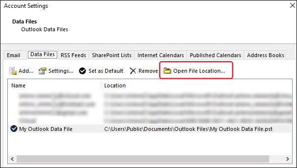 Change Location of Outlook OST File