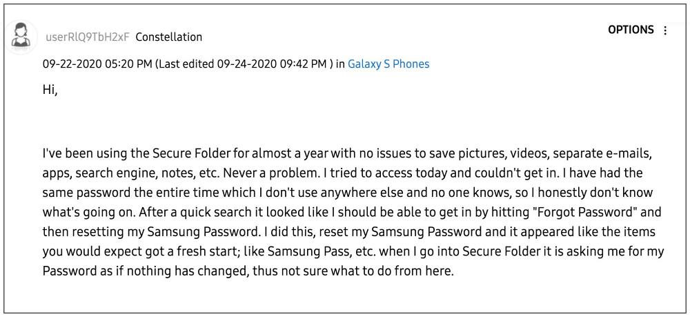 Reset Samsung Secure Folder without Password