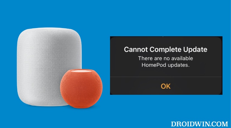 homepod cannot complete update