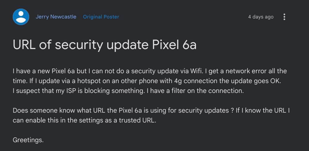 unblock Pixel Update URL