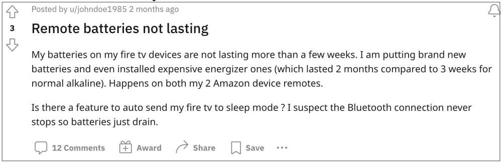 Amazon Fire TV Remote Battery Drain
