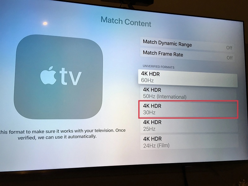 Apple TV HDR Video Issues
