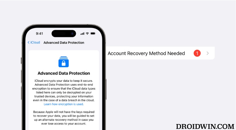 Account Recovery Method Needed iOS 16