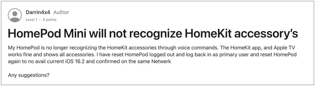 Apple HomePod Mini cannot detect HomeKit