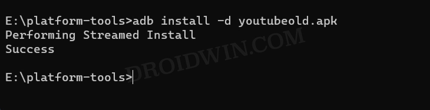 Failure Install Failed Version Downgrade detected