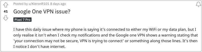 Google One VPN not working