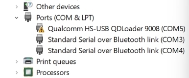 Yellow exclamation next to Qualcomm HS USB QDLoader 9008  Fix  - 65