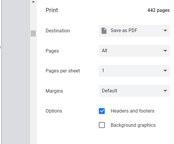Chrome HTML Print Preview not working