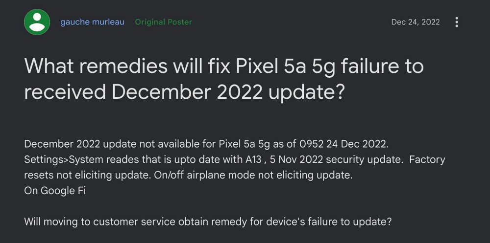 January 2023 Update on Pixel 5A 5G