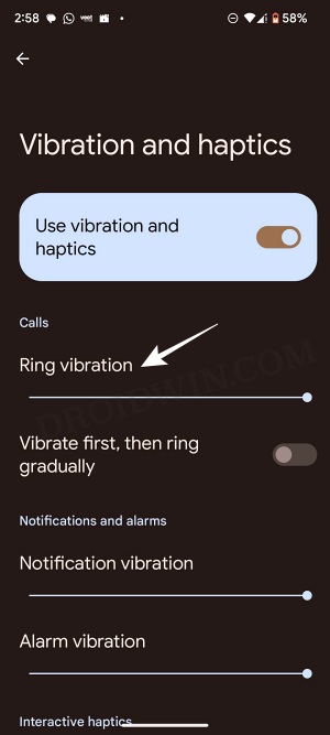 WhatsApp call vibration not working