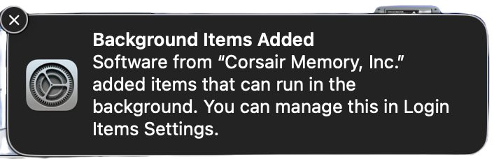 Corsair Background Item Added Ventura