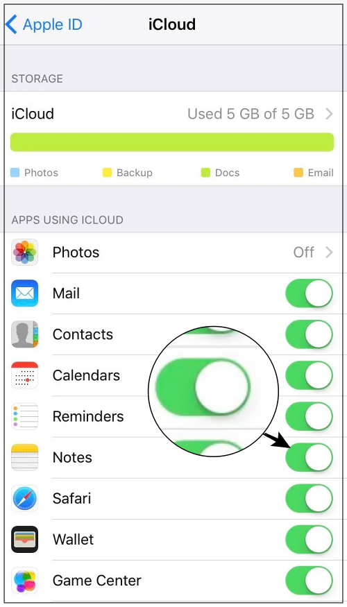 iCloud Notes not syncing