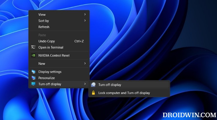Add Turn off Display option in Windows 11 Context Menu