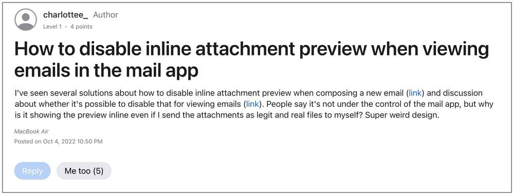 Disable Inline Attachments on Apple Mail