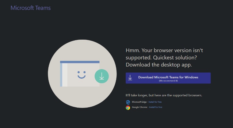 Microsoft Teams Browser Unsupported Error on Firefox