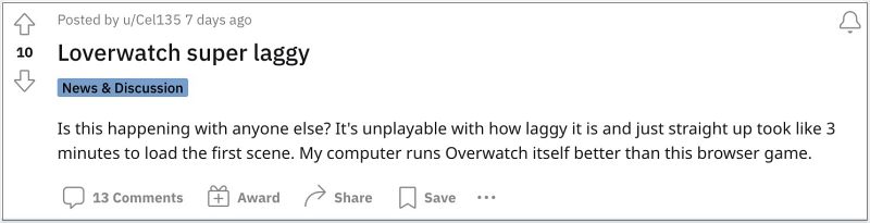 Overwatch 2 Loverwatch website slow
