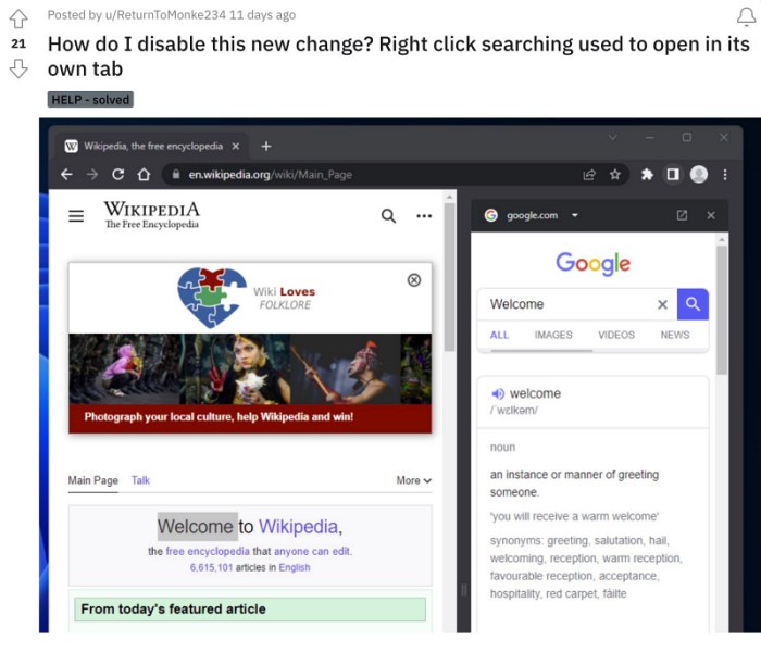 Chrome Search Google for open in new tab