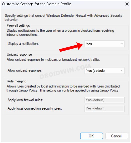 Windows Firewall Notification