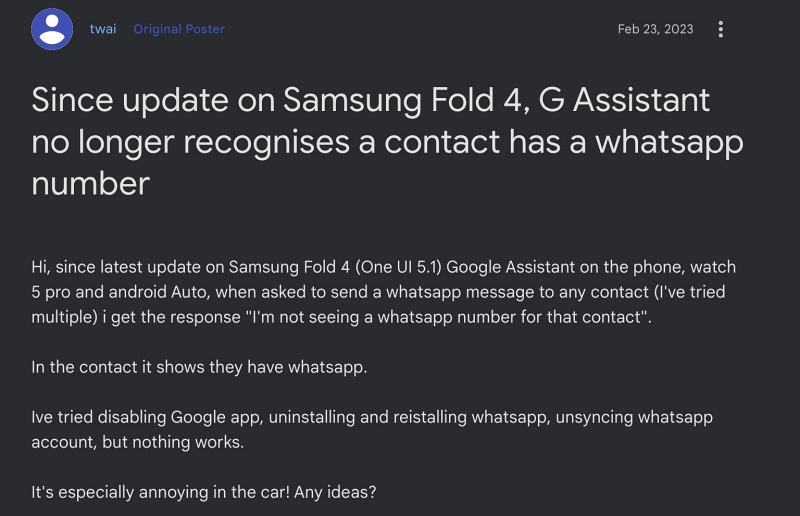 Google Assistant не может найти контакты WhatsApp